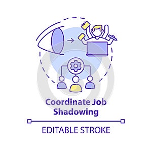 Coordinate job shadowing concept icon