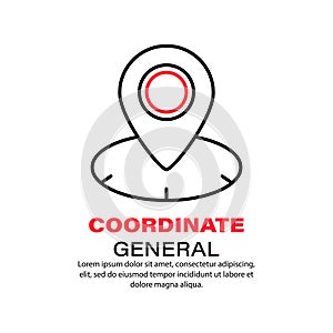 Coordinate location icon. GPS. Navigation. Vector on isolated white background. EPS 10