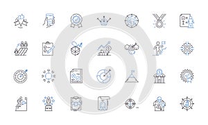 Coordinated authority line icons collection. Collaboration, Cooperation, Synchronicity, Unity, Cohesiveness, Consensus