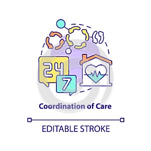 Coordination of care concept icon