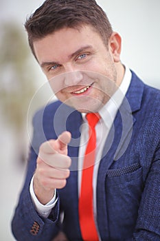 Coorporate employeer choosing you by pointing finger to the camera