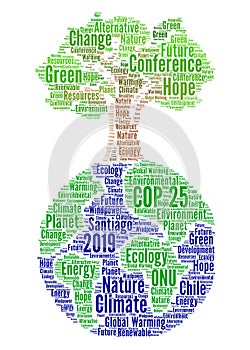 COP 25 in Santiago, Chile word cloud