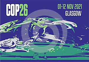 COP 26 Glasgow 2021 vector illustration - International climate summit