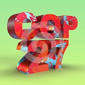 COP 27 3D Render on a Green Background