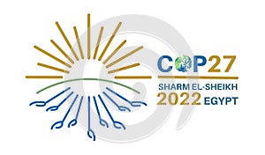 COP 27 - Sharm El-Sheikh, Egypt, 7-18 November 2022 - International climate summit vector illustration