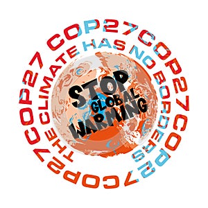 COP 27 Sharm El-Sheikh, Egypt - 7-18 November 2022 vector illustration - Stop Global Warming