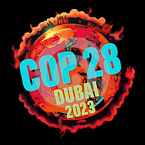 COP 28 United Arab Emirates November 2023 - UN International climate summit - Generative AI Illustration