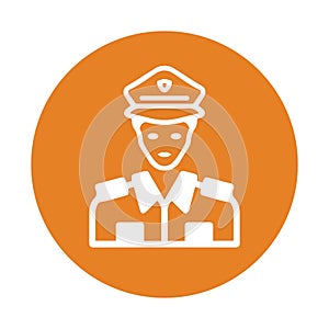 Cop, officer, police vector icon