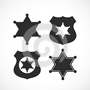 Cop or sheriff badge star icon