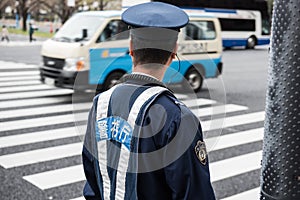 Cop watching traffic