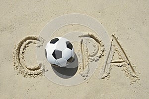Copa Football Sand Writing Message photo