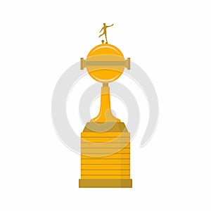 The Copa Libertadores trophy flat icon cartoon style isolated on white background. Concept of prize, leadership, winning and