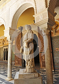 Copa Syrisca, Marble sculpture of Palace House of Pilate, Sevilla, Spain photo