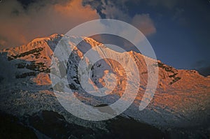 Copa volcano steep glacier headwalls