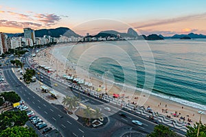 Copacabana Beach Aerial View in Rio de Janeiro, Brazil