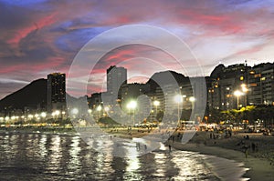 Copacabana Beach Crepuscule photo