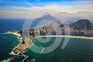 Copacabana Beach and Ipanema beach in Rio de Janeiro, Brazil