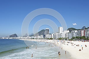 Copacabana Beach Shore Rio de Janeiro Brazil Skyline