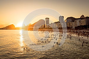 Copacabana Beach View by Sunset