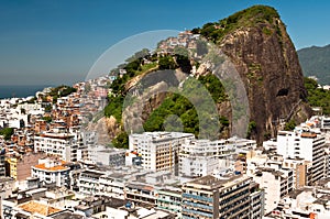 Copacabana and Favela Cantagalo in Rio de Janeiro