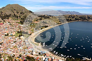 Copacabana harbour on Titicaca lake