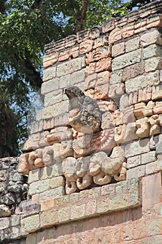 Copan, Honduras: iconic macaw-shaped marker in the ball game court