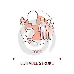 COPD orange concept icon