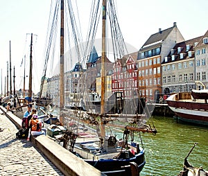 Copenhagen, beautiful view of view of Nyhavn