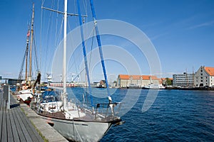 Copenhagen canal with marina