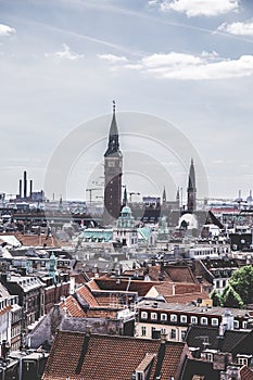 Copenhagen city and canal Nyhavn in Denmark