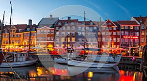 Copenhagen city and canal Nyhavn in Denmark