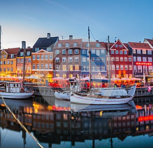 Copenhagen city and canal Nyhavn in Denmark