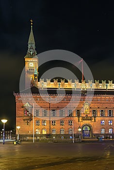Copenhagen City Hall in evening