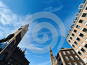 Copenhagen City Hall with surrounding buildings