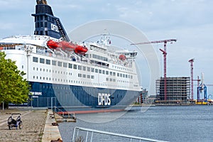 Copenhagen. Denmark. 15. September. 2021. The Crown Seaways of the DFDS line in the port of Copenhagen. Transport. Ships