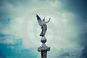 Copenhagen, Denmark - Angel statue, Ivar Huitfeldt Column photo