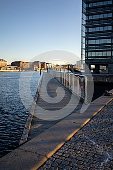 Copenhagen, Denmark - April 1, 2019: Kalvobod bridge which is a modern structure