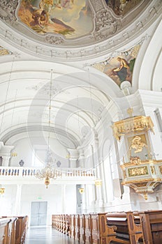 Stockholm, Sweden - August 18, 2014 - Church of Adolf Frederick in Stockholm, French philosopher Rene Descartes was first buried photo