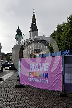 Wolrd Pride and Euro gaems on copenhgen town hall Sq