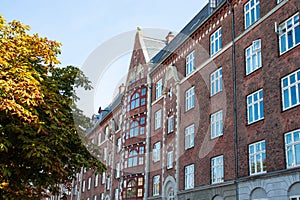 Copenhagen Denmark colorful facades of old houses christianshavn canal