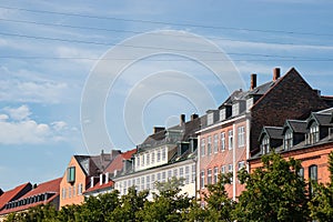 Copenhagen Denmark colorful facades of old houses christianshavn canal