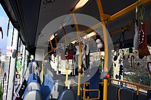 Bus roite 31 decorated with christmas spirit in Copenhaaen