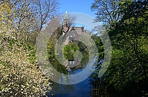 Copenhagen, Denmark - Gustaf Church,on the banks of Kastellet mo