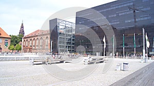 COPENHAGEN, DENMARK - JUL 06th, 2015: The Black Diamond, The Copenhagen Royal Library Det Kongelige Bibliotek is the