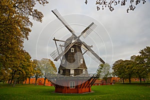 COPENHAGEN, DENMARK: Kastelsmollen windmill inside the Kastellet castle.