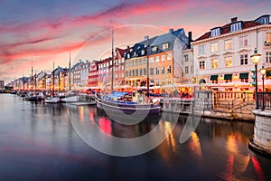 Copenhagen, Denmark at Nyhavn Canal