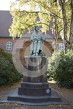 View of SÃÂ¸ren Kierkegaard sculpture