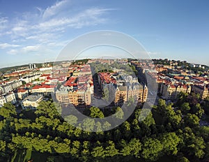 Copenhagen, Denmark, Wide Angle Aerial Panorama