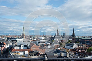 Copenhagen downtown. Aerial view from Round tower