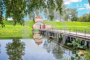 Copenhagen Kastellet lake and northern gate scenic view